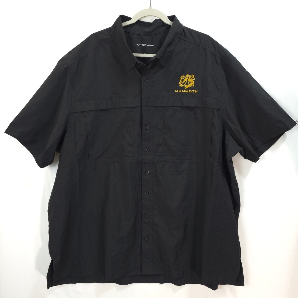 Port Authority Mammoth Men 4XL Embroidery Black Fishing Shirt Gorpcore Workwear